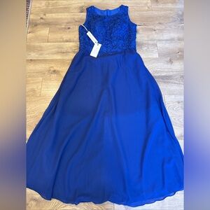 NWT Gown Gallery Lace Chiffon Gown Mother of Bride Formal Womens 16W Royal Blue